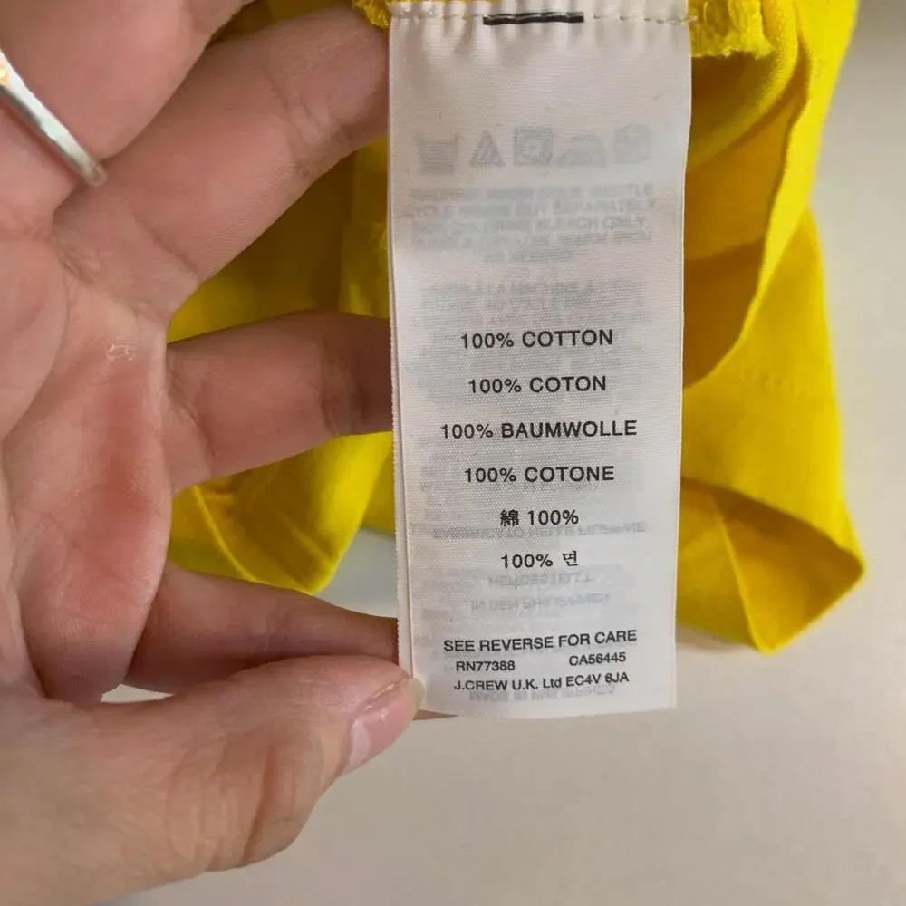 J Crew T Shirt Womens XS Extra Small Yellow Soft Tissue Turtleneck Lightweight